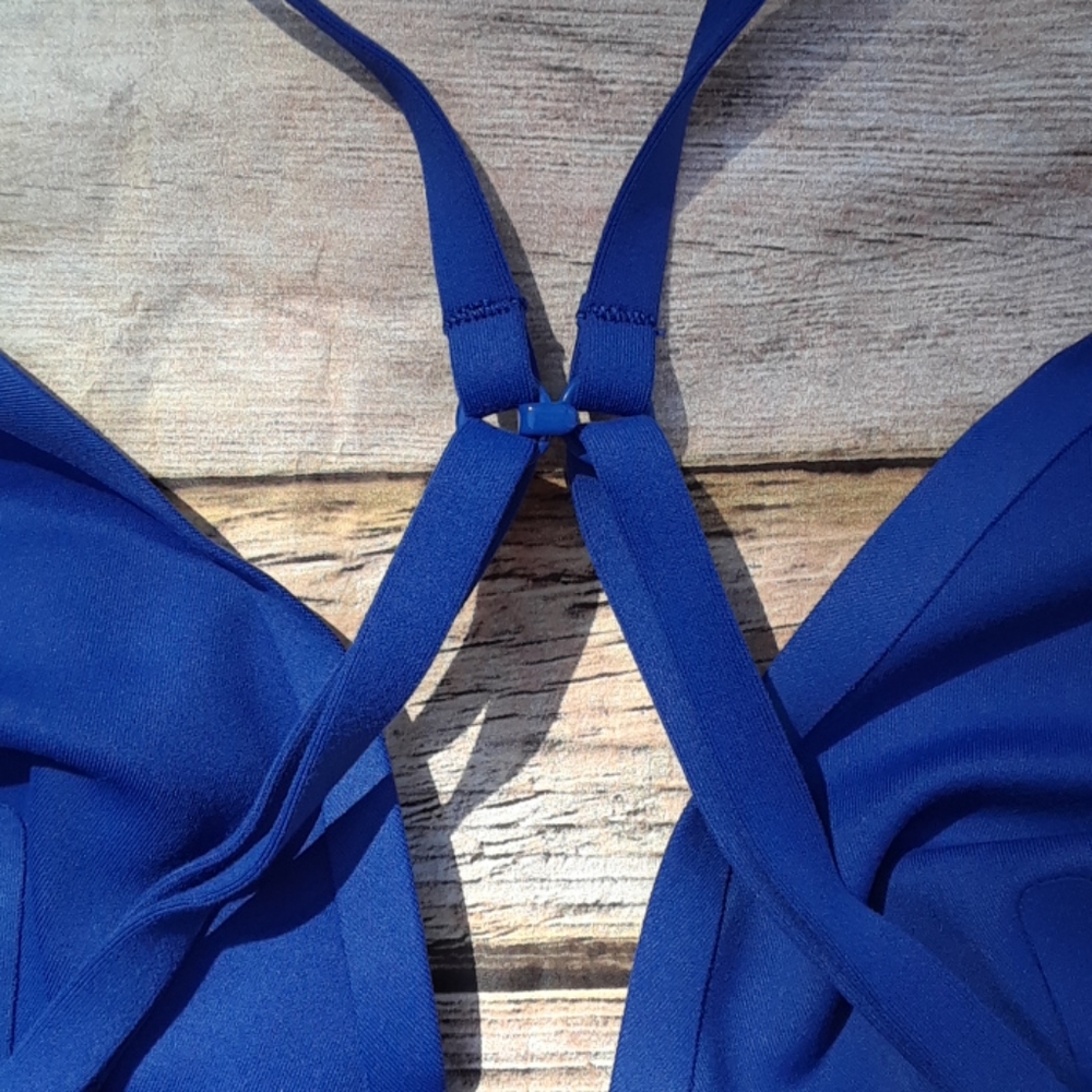 Free People Sage Longline Stretch Plunging V-Neck Bralette Aqua Blue - Picture 9 of 12
